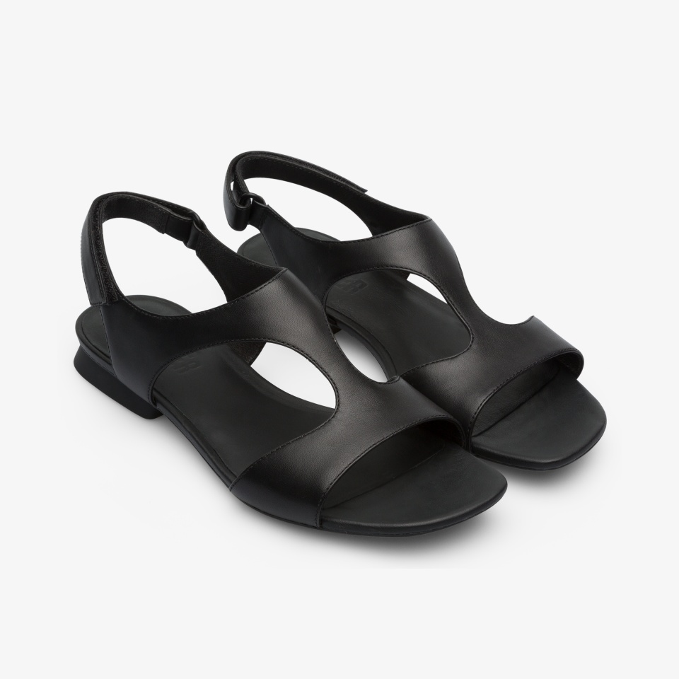 Camper Casi Myra Black - Camper Women's Sandals ||9370-KQEFD||